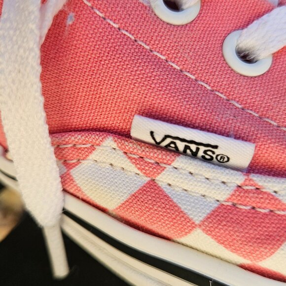 White and Pink Checkered Vans womens sz 7.5 mens sz 6 - Picture 5 of 5